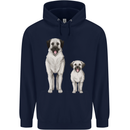 Anatolian Shepherd Dog and Puppy Childrens Kids Hoodie Navy Blue