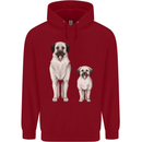Anatolian Shepherd Dog and Puppy Childrens Kids Hoodie Red