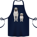 Anatolian Shepherd Dog and Puppy Cotton Apron 100% Organic Navy Blue