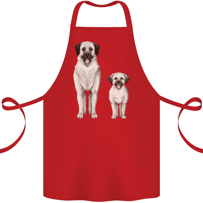 Anatolian Shepherd Dog and Puppy Cotton Apron 100% Organic Red