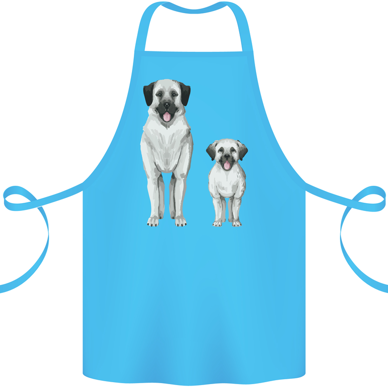Anatolian Shepherd Dog and Puppy Cotton Apron 100% Organic Turquoise