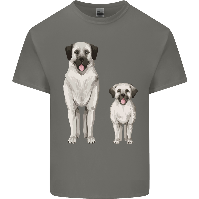 Anatolian Shepherd Dog and Puppy Kids T-Shirt Childrens Charcoal