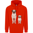 Anatolian Shepherd Dog and Puppy Mens 80% Cotton Hoodie Bright Red