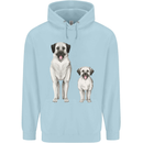 Anatolian Shepherd Dog and Puppy Mens 80% Cotton Hoodie Light Blue