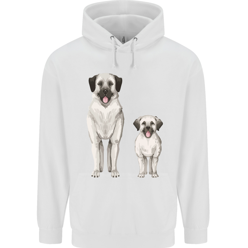 Anatolian Shepherd Dog and Puppy Mens 80% Cotton Hoodie White