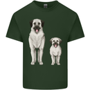 Anatolian Shepherd Dog and Puppy Mens Cotton T-Shirt Tee Top Forest Green