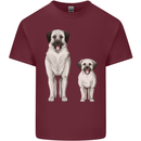 Anatolian Shepherd Dog and Puppy Mens Cotton T-Shirt Tee Top Maroon