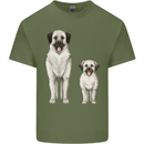 Anatolian Shepherd Dog and Puppy Mens Cotton T-Shirt Tee Top Military Green