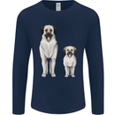 Anatolian Shepherd Dog and Puppy Mens Long Sleeve T-Shirt Navy Blue
