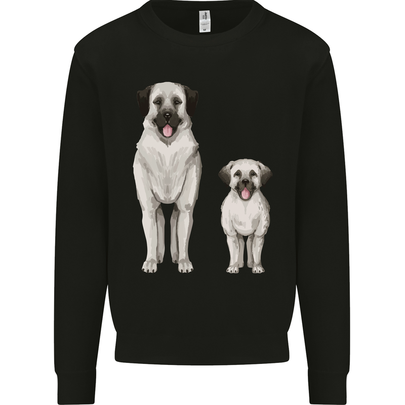 Anatolian Shepherd Dog and Puppy Mens Sweatshirt Jumper Black