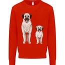 Anatolian Shepherd Dog and Puppy Mens Sweatshirt Jumper Bright Red
