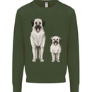 Anatolian Shepherd Dog and Puppy Mens Sweatshirt Jumper Forest Green