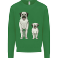Anatolian Shepherd Dog and Puppy Mens Sweatshirt Jumper Irish Green