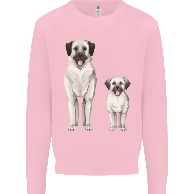 Anatolian Shepherd Dog and Puppy Mens Sweatshirt Jumper Light Pink