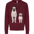 Anatolian Shepherd Dog and Puppy Mens Sweatshirt Jumper Maroon