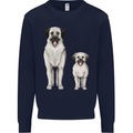 Anatolian Shepherd Dog and Puppy Mens Sweatshirt Jumper Navy Blue