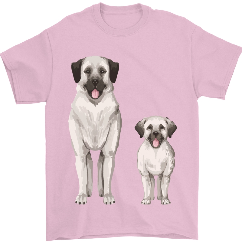 Anatolian Shepherd Dog and Puppy Mens T-Shirt 100% Cotton Light Pink