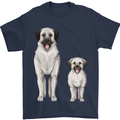 Anatolian Shepherd Dog and Puppy Mens T-Shirt 100% Cotton Navy Blue