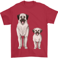 Anatolian Shepherd Dog and Puppy Mens T-Shirt 100% Cotton Red