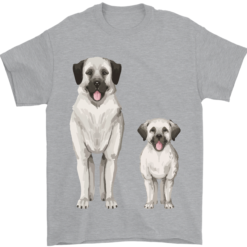Anatolian Shepherd Dog and Puppy Mens T-Shirt 100% Cotton Sports Grey