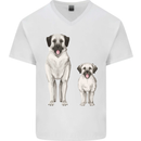 Anatolian Shepherd Dog and Puppy Mens V-Neck Cotton T-Shirt White