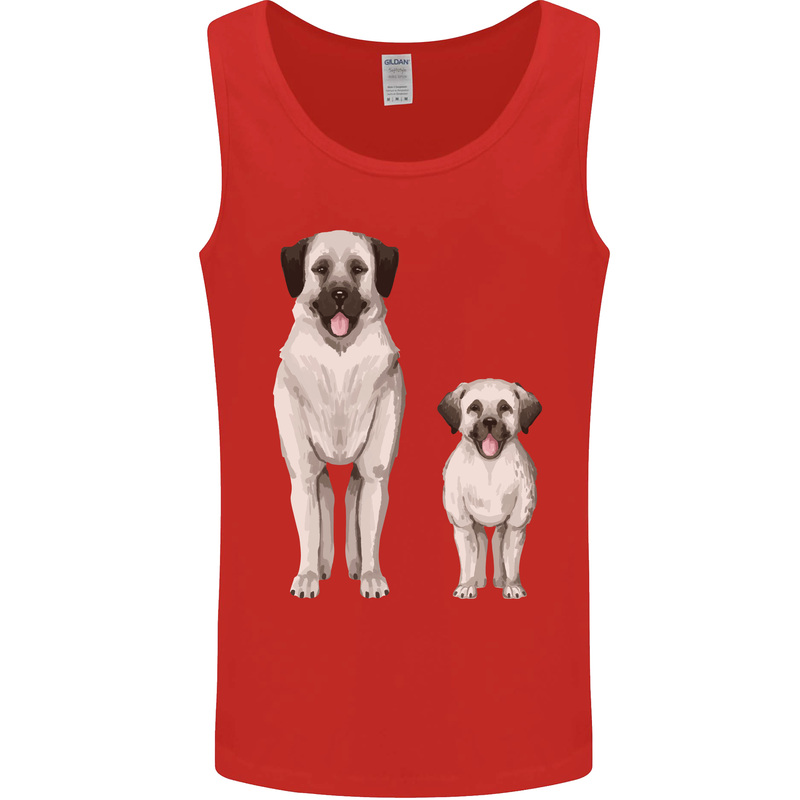 Anatolian Shepherd Dog and Puppy Mens Vest Tank Top Red