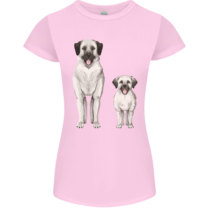 Anatolian Shepherd Dog and Puppy Womens Petite Cut T-Shirt Light Pink