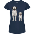 Anatolian Shepherd Dog and Puppy Womens Petite Cut T-Shirt Navy Blue