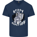 Anatomy of an American Bulldog Funny Dog Mens V-Neck Cotton T-Shirt Navy Blue