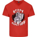 Anatomy of an American Bulldog Funny Dog Mens V-Neck Cotton T-Shirt Red