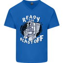 Anatomy of an American Bulldog Funny Dog Mens V-Neck Cotton T-Shirt Royal Blue