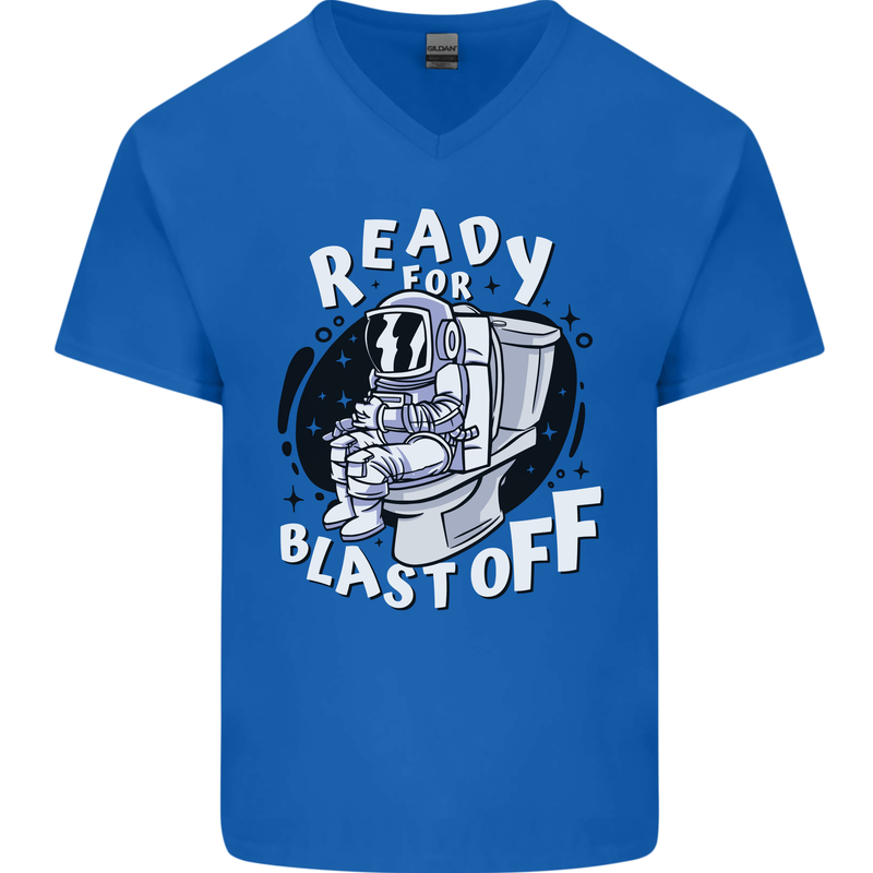 Anatomy of an American Bulldog Funny Dog Mens V-Neck Cotton T-Shirt Royal Blue