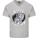 Anatomy of an American Bulldog Funny Dog Mens V-Neck Cotton T-Shirt Sports Grey