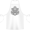 Anchor Skull Sailor Sailing Captain Pirate Ship Cotton Apron 100% Organic White