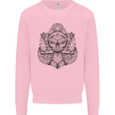 Anchor Skull Sailor Sailing Captain Pirate Ship Kids Sweatshirt Jumper Light Pink