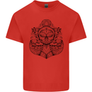Anchor Skull Sailor Sailing Captain Pirate Ship Kids T-Shirt Childrens Red