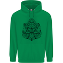 Anchor Skull Sailor Sailing Captain Pirate Ship Mens 80% Cotton Hoodie Irish Green