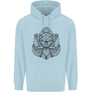 Anchor Skull Sailor Sailing Captain Pirate Ship Mens 80% Cotton Hoodie Light Blue
