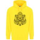 Anchor Skull Sailor Sailing Captain Pirate Ship Mens 80% Cotton Hoodie Yellow