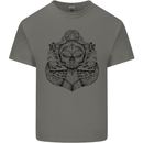 Anchor Skull Sailor Sailing Captain Pirate Ship Mens Cotton T-Shirt Tee Top Charcoal