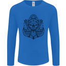 Anchor Skull Sailor Sailing Captain Pirate Ship Mens Long Sleeve T-Shirt Royal Blue