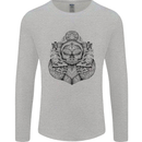 Anchor Skull Sailor Sailing Captain Pirate Ship Mens Long Sleeve T-Shirt Sports Grey