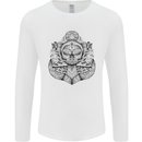 Anchor Skull Sailor Sailing Captain Pirate Ship Mens Long Sleeve T-Shirt White