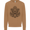 Anchor Skull Sailor Sailing Captain Pirate Ship Mens Sweatshirt Jumper Caramel Latte