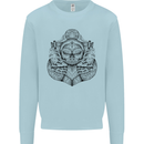 Anchor Skull Sailor Sailing Captain Pirate Ship Mens Sweatshirt Jumper Light Blue