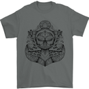 Anchor Skull Sailor Sailing Captain Pirate Ship Mens T-Shirt 100% Cotton Charcoal