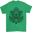 Anchor Skull Sailor Sailing Captain Pirate Ship Mens T-Shirt 100% Cotton Irish Green