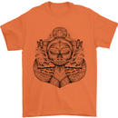 Anchor Skull Sailor Sailing Captain Pirate Ship Mens T-Shirt 100% Cotton Orange