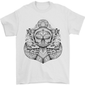 Anchor Skull Sailor Sailing Captain Pirate Ship Mens T-Shirt 100% Cotton White
