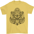 Anchor Skull Sailor Sailing Captain Pirate Ship Mens T-Shirt 100% Cotton Yellow